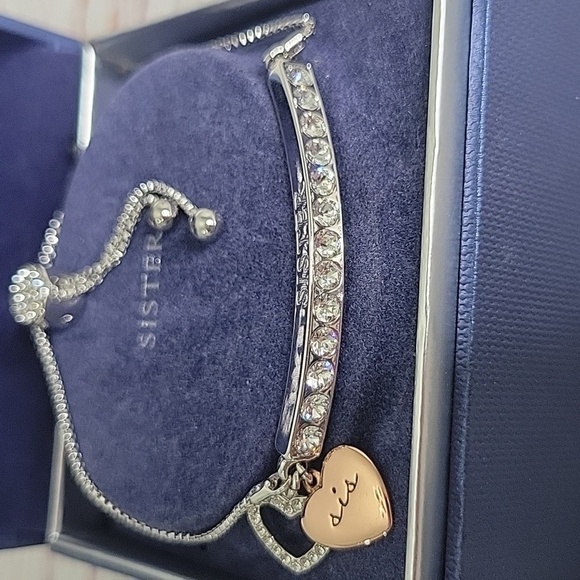 BRILLIANCE Silver Sister Bracelet with Swarovski Crystals NWT - Picture 8 of 8